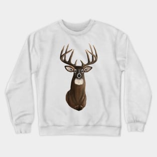 Whitetail Deer Bust Graphic Crewneck Sweatshirt